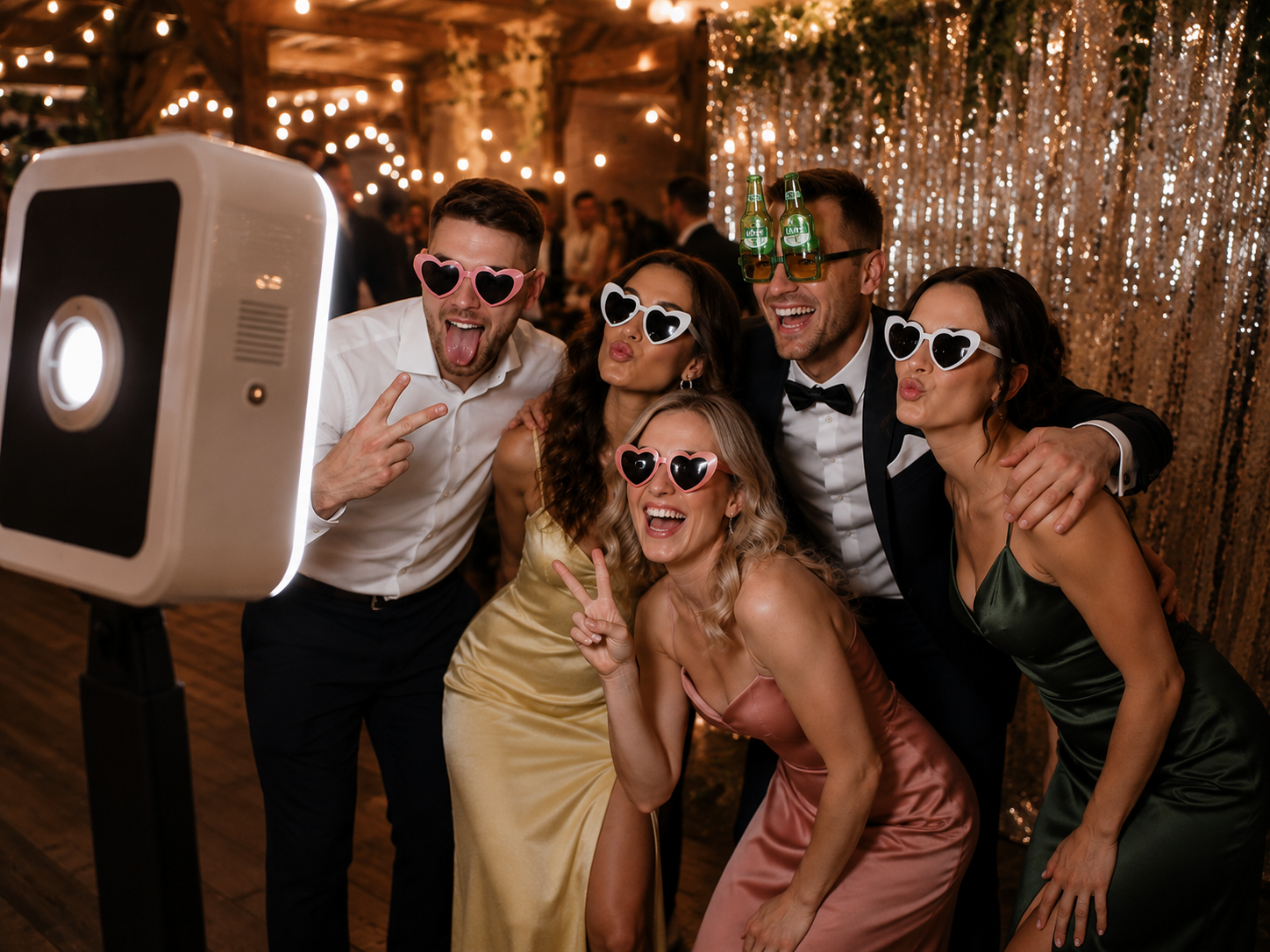 Gostje pred photoboothom